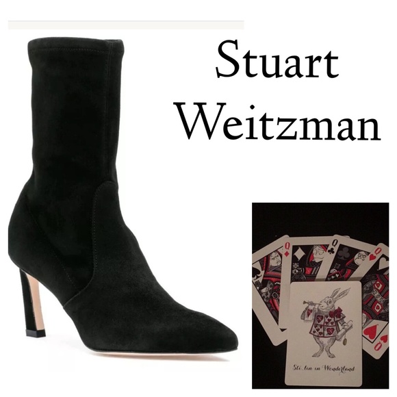 stuart weitzman rapture mid calf stretch sock booties